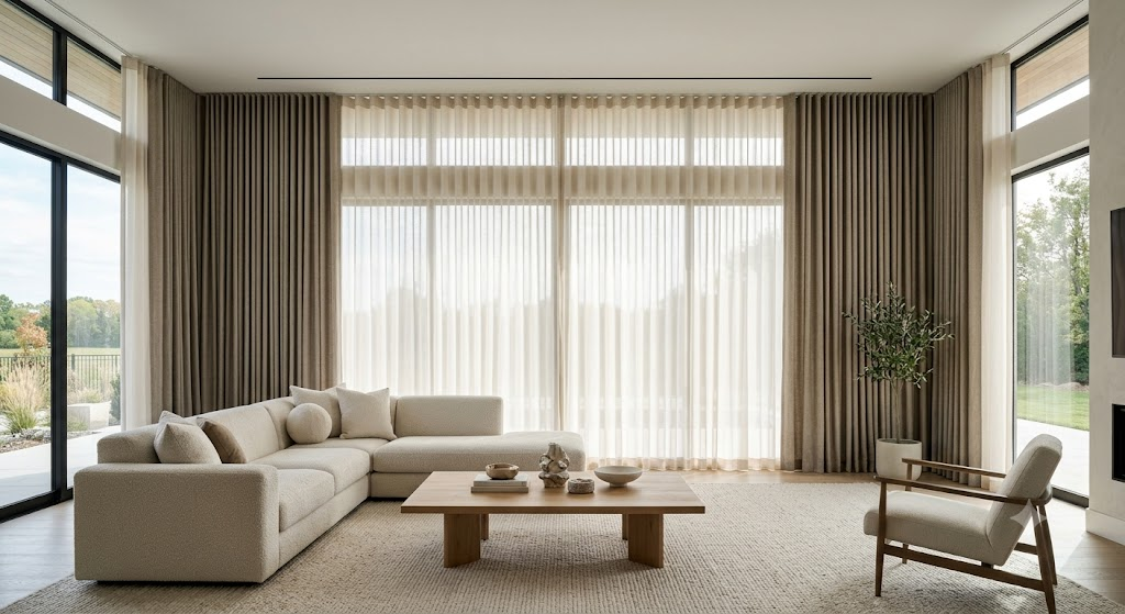 Persicorti — Ambiente com cortinas sob medida